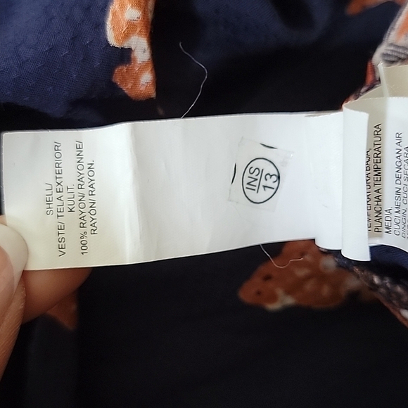 Lucky Brand Boho Tunic Small Blue Printed Boho V Neck - Picture 6 of 6